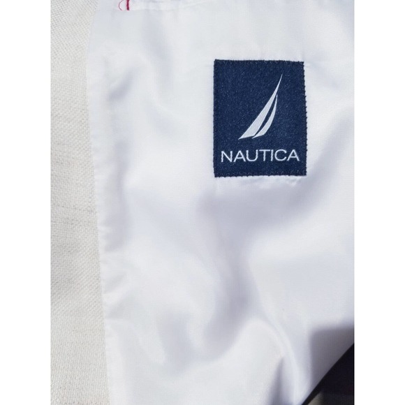 50R Off-white ALL-SEASON LINEN Stretch Check Textured Blazer Sport Coat Jacket - Picture 6 of 7